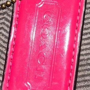 Coach Hot Pink Leather Keychain